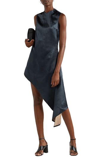 PETER DO Asymmetric two-tone hammered-satin dress