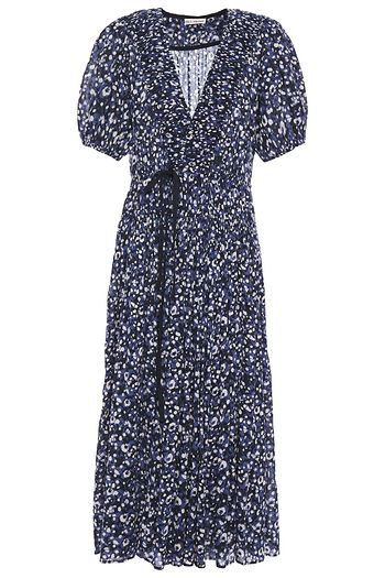 ULLA JOHNSON Bedrucktes Midikleid aus Baumwollgaze mit Schleife