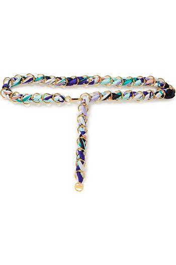 EMILIO PUCCI Printed satin-twill and gold-tone belt