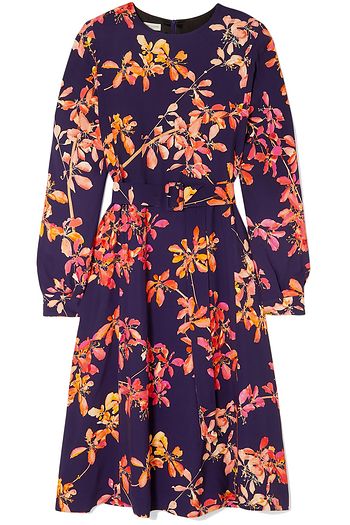 DRIES VAN NOTEN Dicina belted floral-print crepe midi dress