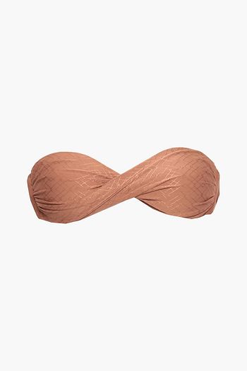 MELISSA ODABASH Martinique twist-front embroidered bandeau bikini top