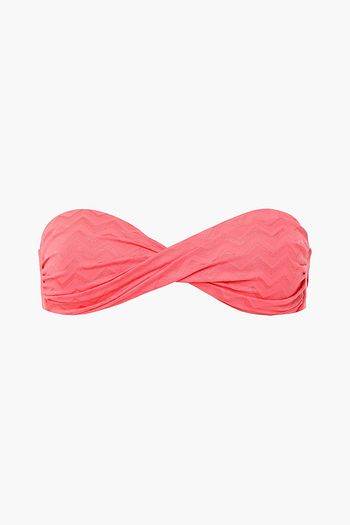 MELISSA ODABASH Martinique twist-front stretch-jacquard bandeau bikini top