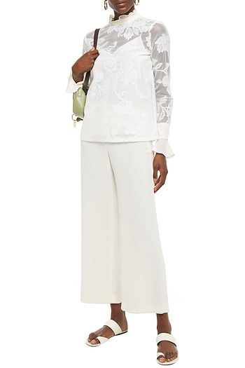 SEE BY CHLOÉ Ruffled crepe de chine and lace blouse