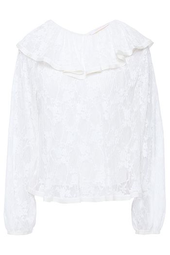 SEE BY CHLOÉ Grosgrain-trimmed ruffled lace blouse