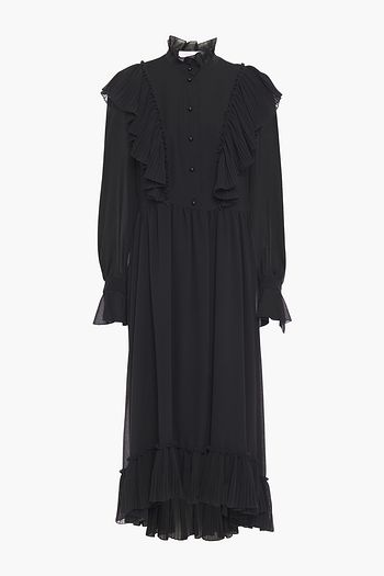 SEE BY CHLOÉ Ruffled plissé-georgette midi dress