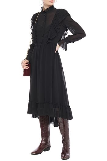 SEE BY CHLOÉ Ruffled plissé-georgette midi dress