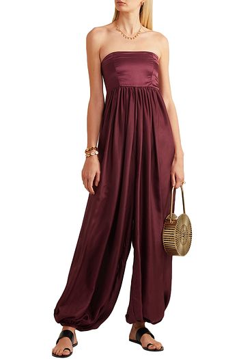 KALITA Solstice strapless cotton and silk-blend sateen and habotai jumpsuit