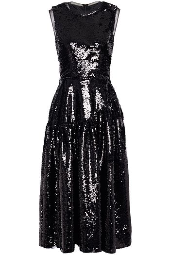 SIMONE ROCHA Gathered sequined tulle midi dress