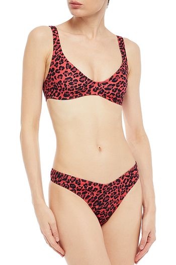 ZIMMERMANN Tief sitzendes Bikini-Höschen mit Leopardenprint