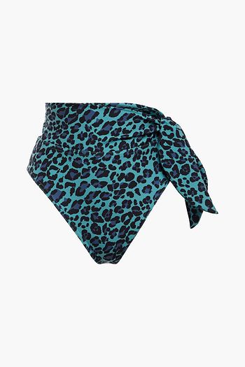 ZIMMERMANN Hoch sitzendes Bikini-Höschen mit Leopardenprint und Knotendetail