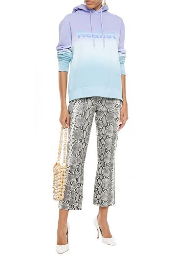PACO RABANNE Printed dégradé French cotton-terry hoodie