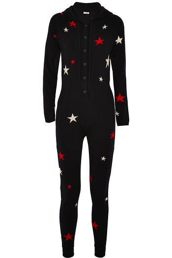 CHINTI & PARKER Hooded star-intarsia cashmere jumpsuit