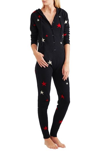 CHINTI & PARKER Hooded star-intarsia cashmere jumpsuit