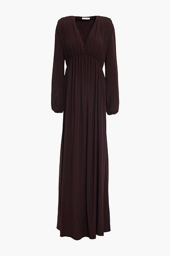 THE ROW Gathered crepe maxi dress