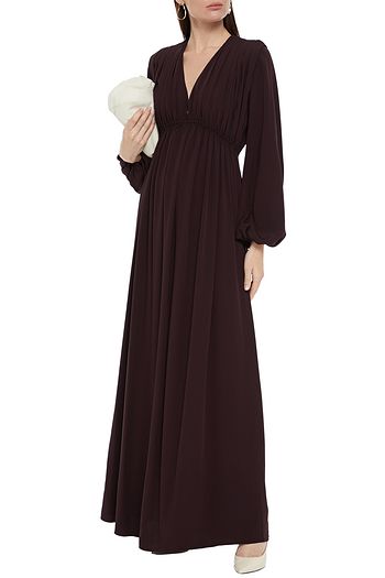 THE ROW Gathered crepe maxi dress
