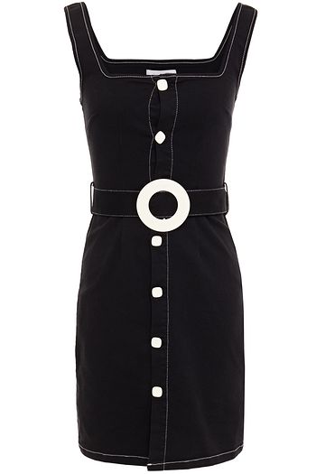 SOLID & STRIPED Belted denim mini dress