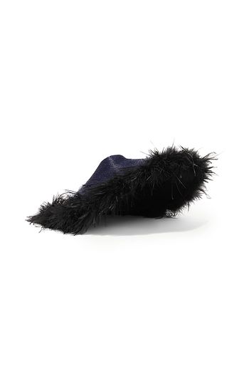 GIGI BURRIS MILLINERY Capri Sonnenhut aus Stroh mit Federbesatz