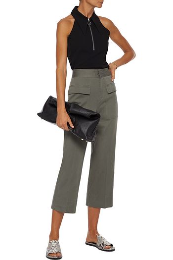 ATM ANTHONY THOMAS MELILLO Cropped brushed cotton-blend twill wide-leg pants