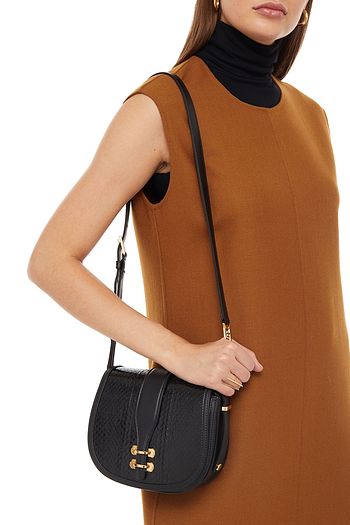 ALBERTA FERRETTI Leather-trimmed elaphe shoulder bag
