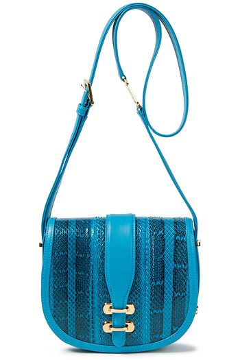 ALBERTA FERRETTI Leather-trimmed elaphe shoulder bag