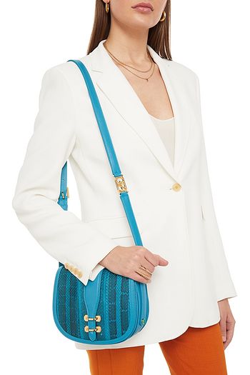 ALBERTA FERRETTI Leather-trimmed elaphe shoulder bag