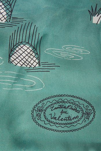 VALENTINO Printed silk-organza scarf