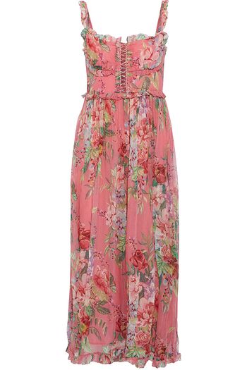 ZIMMERMANN Bellitude Corset floral-print silk-crepon wide-leg jumpsuit