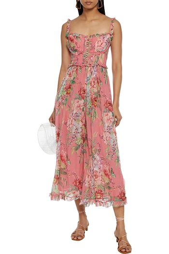 ZIMMERMANN Bellitude Corset floral-print silk-crepon wide-leg jumpsuit