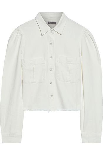 DL1961 Simone cropped gathered denim shirt