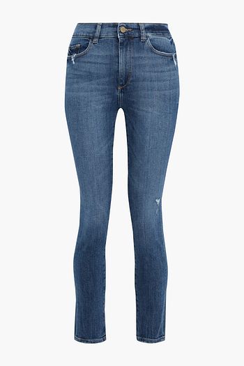 DL1961 Farrow distressed high-rise skinny jeans