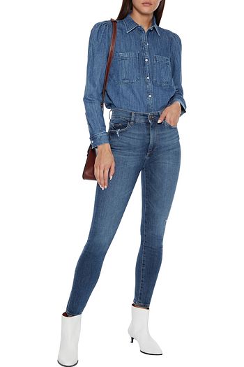 DL1961 Farrow distressed high-rise skinny jeans
