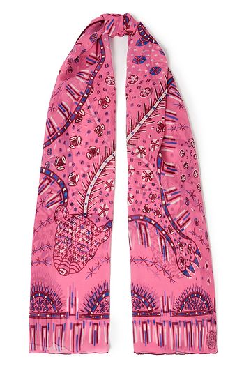 VALENTINO Printed silk-georgette scarf