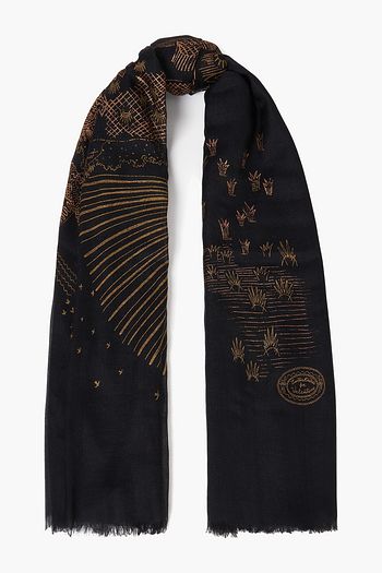 VALENTINO Printed cashmere and silk-blend scarf
