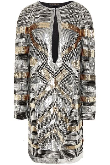 DUNDAS Cutout sequined silk-georgette mini dress