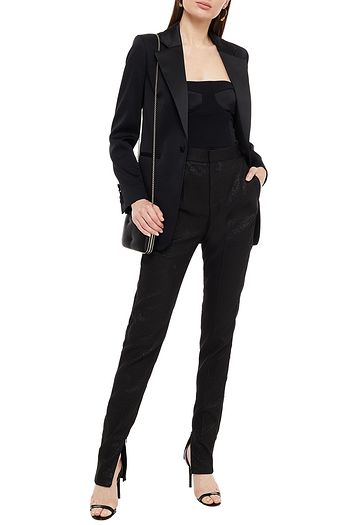 DUNDAS Metallic stretch-crepe slim-leg pants