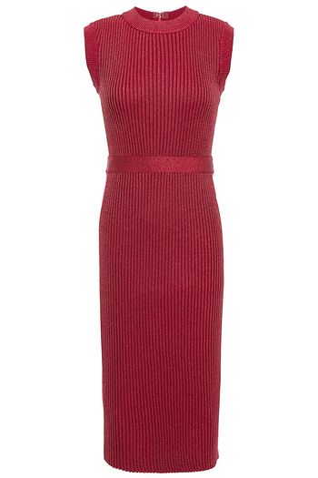 HERVÉ LÉGER Metallic ribbed-knit dress