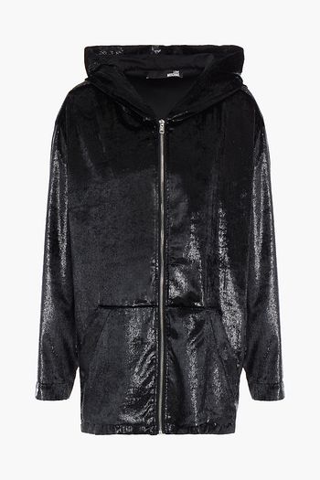 LOVE MOSCHINO Metallic velvet hoodie