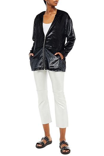 LOVE MOSCHINO Metallic velvet hoodie