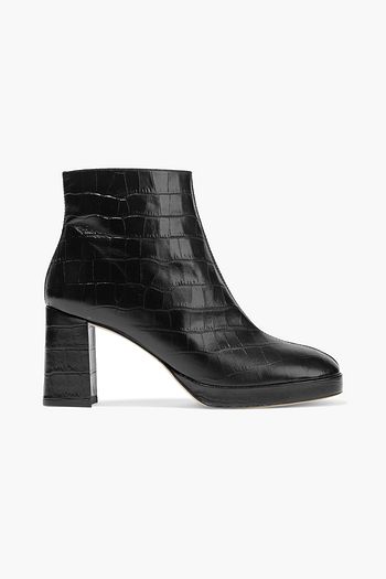 MIISTA Edith croc-effect leather platform ankle boots