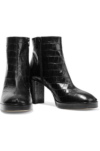 MIISTA Edith croc-effect leather platform ankle boots