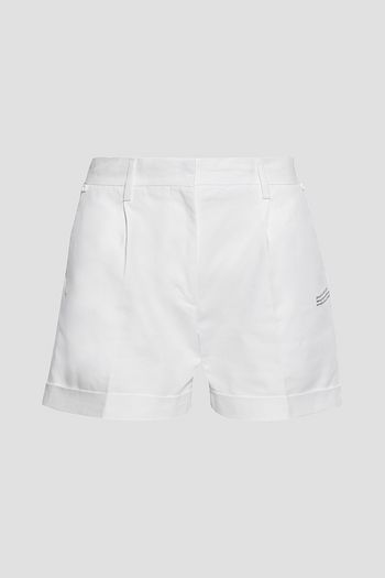 OFF-WHITE™ Perforated printed cotton-poplin shorts