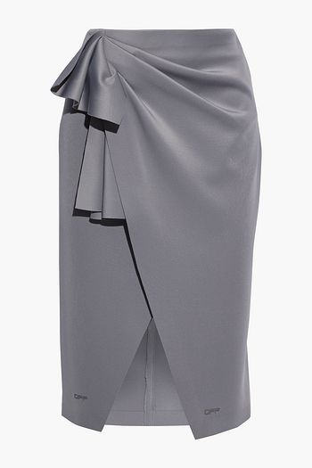 OFF-WHITE™ Wrap-effect printed stretch-jersey skirt