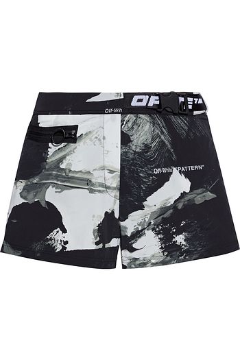 OFF-WHITE™ Belted printed stretch-shell shorts