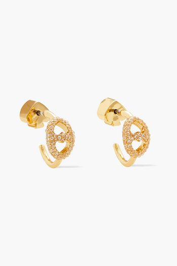 KATE SPADE NEW YORK Goldfarbene Creolen mit Kristallen
