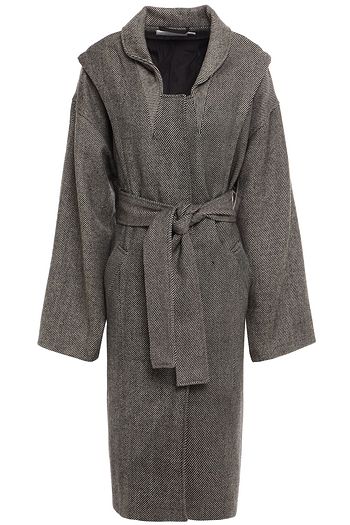 GESTUZ Wolla belted striped wool-blend coat
