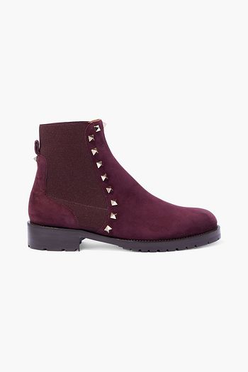 VALENTINO GARAVANI Rockstud suede knee boots