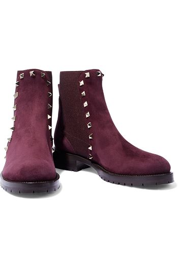 VALENTINO GARAVANI Rockstud suede knee boots