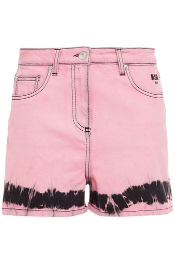 MSGM Tie-dyed denim shorts