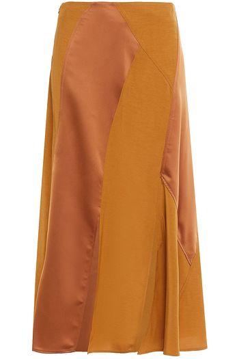 REJINA PYO Lynn paneled ottoman and satin-crepe midi skirt