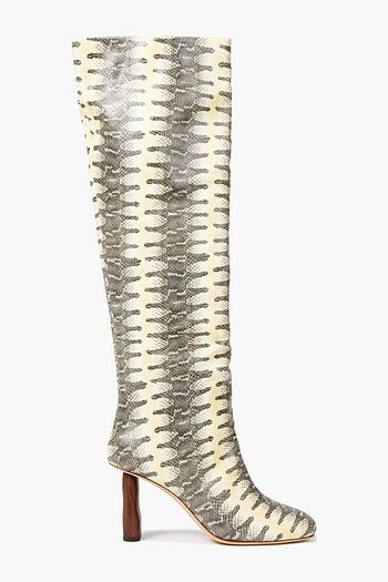 REJINA PYO Allegra snake-effect leather over-the-knee boots